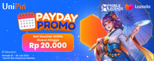 PayDay Promo Lazada – Promo Diskon 15% hingga Rp 20.000 Voucher UniPin di Lazada